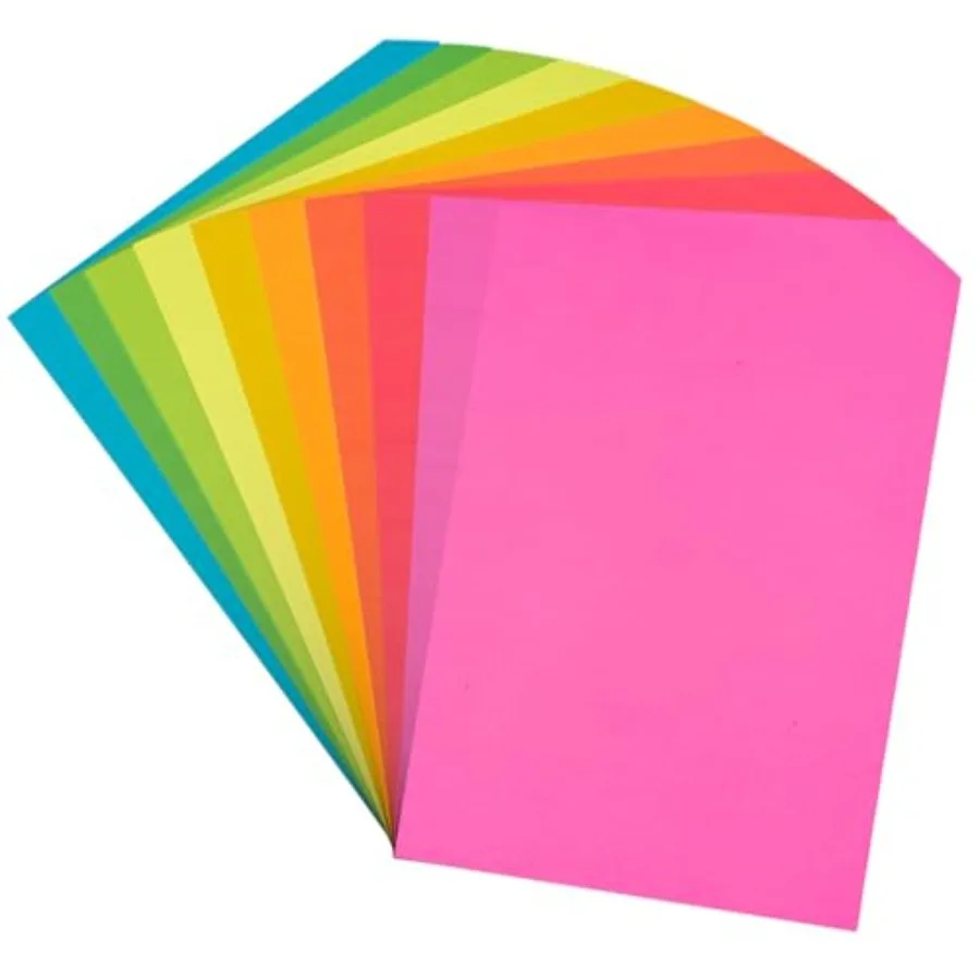 Colored PrintandCopy Paper 8.5x11 Inches, 180 Sheets 9 Colors Pastel A4 Printer Paper 20 lb/90GSM Colored Multipurpose Computer