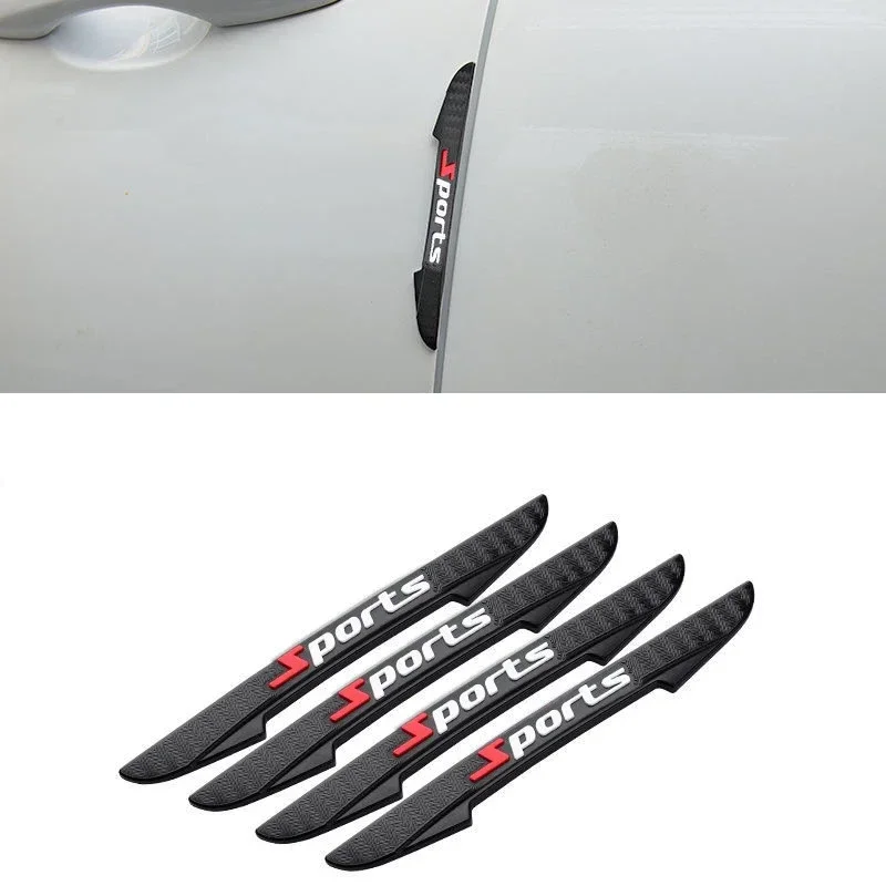 4Pcs Car PVC Door Protectors Thickened Anti-Scratch Anti-Bump Strip Sport Styling Body Decoration Rubber Parts