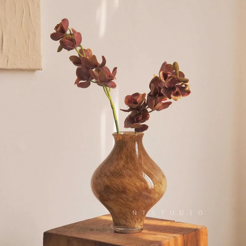 Classical Coloured Glaze Vase Colorful Household Living Room Desktop Ornaments Vase Aesthetic Luxury Modern Home Decoration