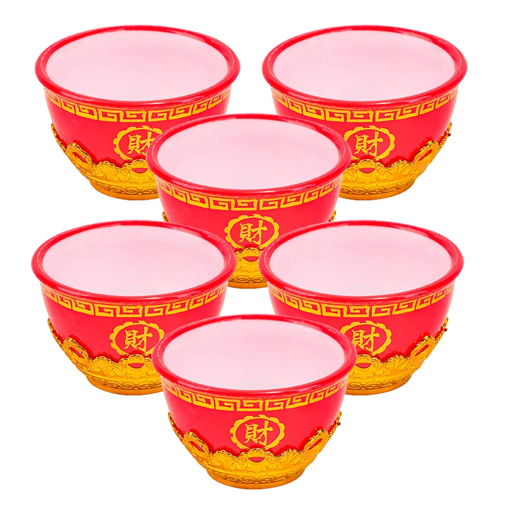 6 قطعة كوب تقديم المياه كوب عبادة دقيق للاستخدام في المعبد وديكور المنزل سطح أملس مصقول متعدد الوظائف