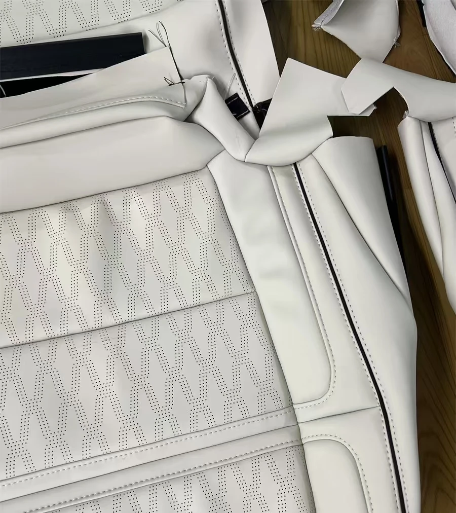 Full Set Accessories Custom Fit for Lincoln  Car Seat Covers Genuine Perforated Leather Vehicle Cushion Cover