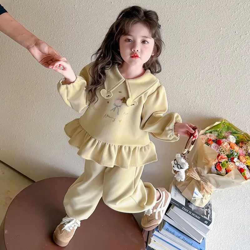 2026 Autumn Girls Clothing Set Baby Girl Outfit Fashion Toddler Clothes 2 Piece Suit Kids Fall Apparel Trendy