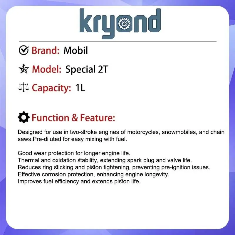 Mobil Special 2T 1L Thermal And Oxidation Stability And Deposit Control