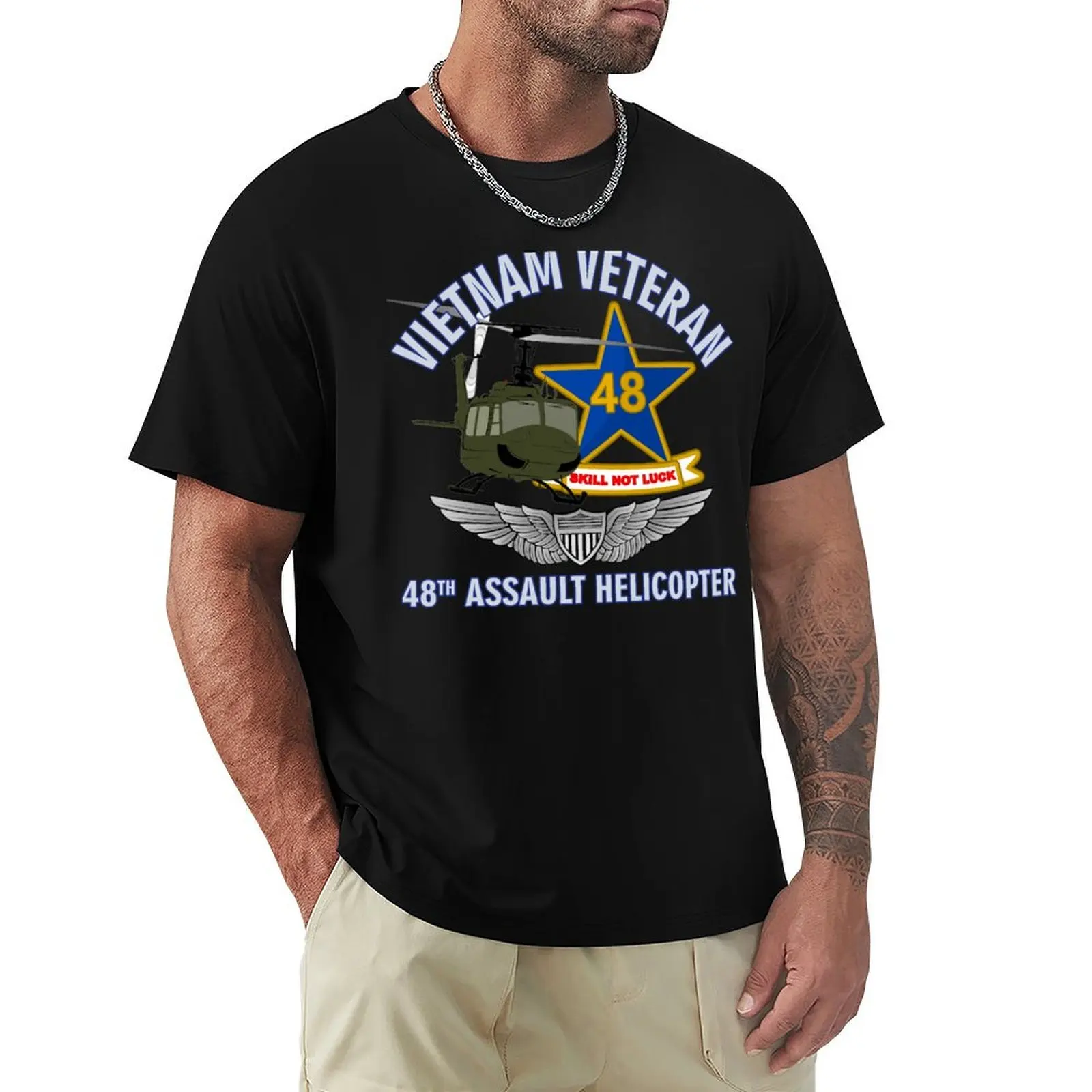 

48th Assault Helicopter Co. - Vietnam T-Shirt customizeds summer tops heavyweights valentines clothes black t-shirts for men