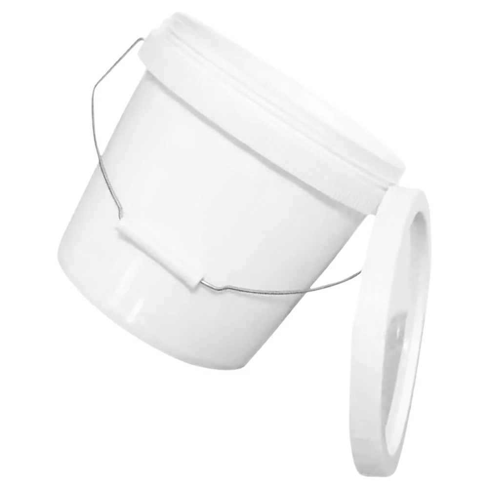 Pail with Lid Plastic Barrel Water Bucket for Dormitory Household Small Collapsible White