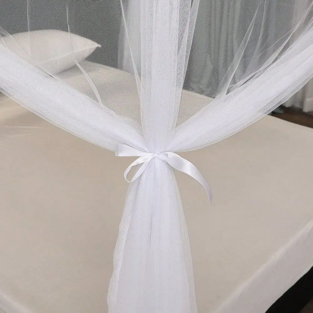 

Corner Bed Canopy Mosquito Net, Elegant Curtain Net For Full Queen King Size Beds, Indoor Outdoor Use, Bedroom Decor