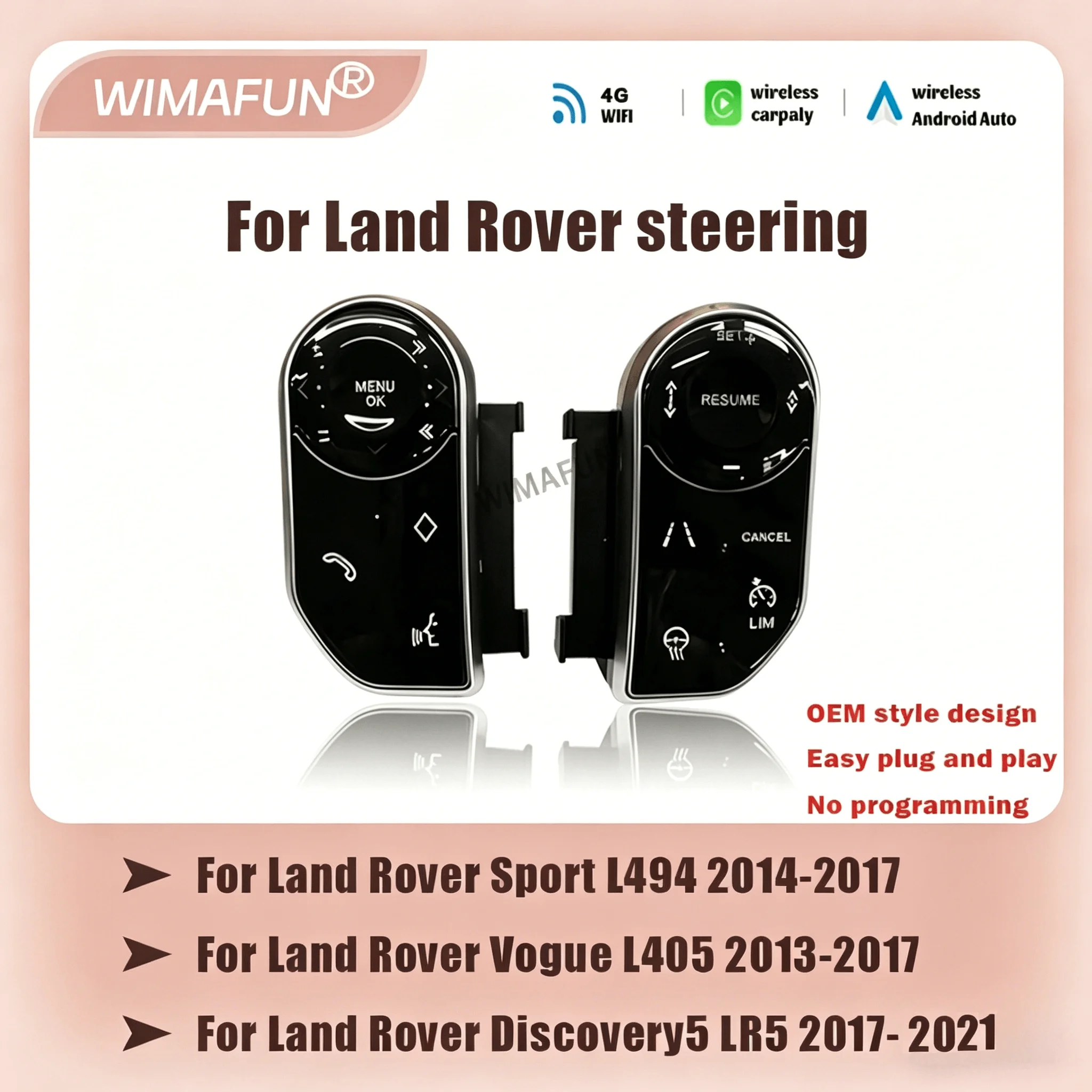 Steering Wheel Touch Button For Range Rover Sport L494 Vogue L405 Discovery 5 LR5 Original Car Style Multimedia Player