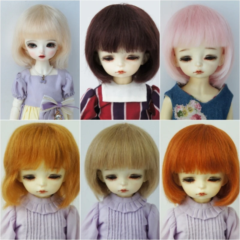 JD042 4-5inch 5-6inch 6-7inch 7-8inch 8-9inch Short BoBo Mohair BJD Wigs 1/12 1/8 1/6 1/4 1/3 OB11 YOSD MSD SD Doll  Accessories