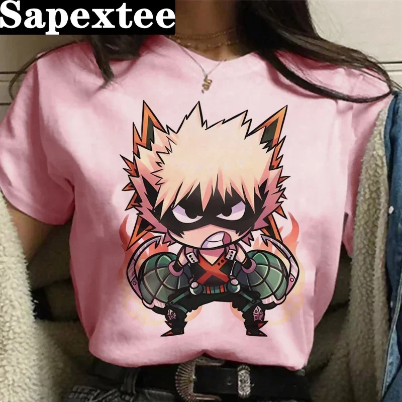 

My Hero Academia Bakugou Boku No Hero Academia t-shirt clothes female white t shirt print couple summer top harajuku kawaii