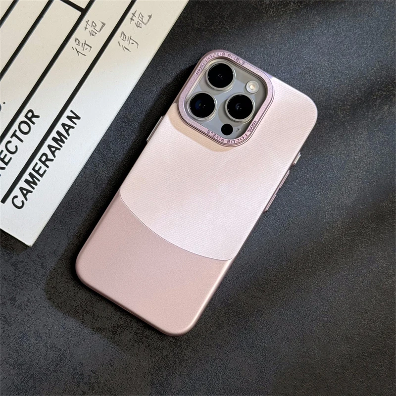 Hybrid flannel +hard PC anti-fall case for iphone 15 14 13pro 12 14pro 15 pro max Metal Lens protection Matte shockproof cover