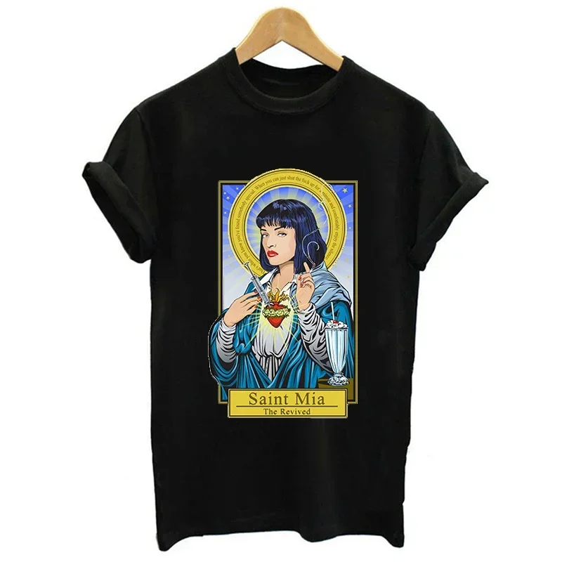 Pulp Fiction Graphic Tshirts for Women Men Summer Harajuku Fashion Tops Ladies Y2k Aesthetic Clothes Movie Camisetas De Mujer