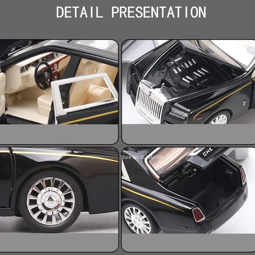 Scale 1:32 Rolls Royce Phantom Dawn Toy Car Model Metal Diecast Doors Opened Sound Light Pull Back Vehicles Models Boys Presents