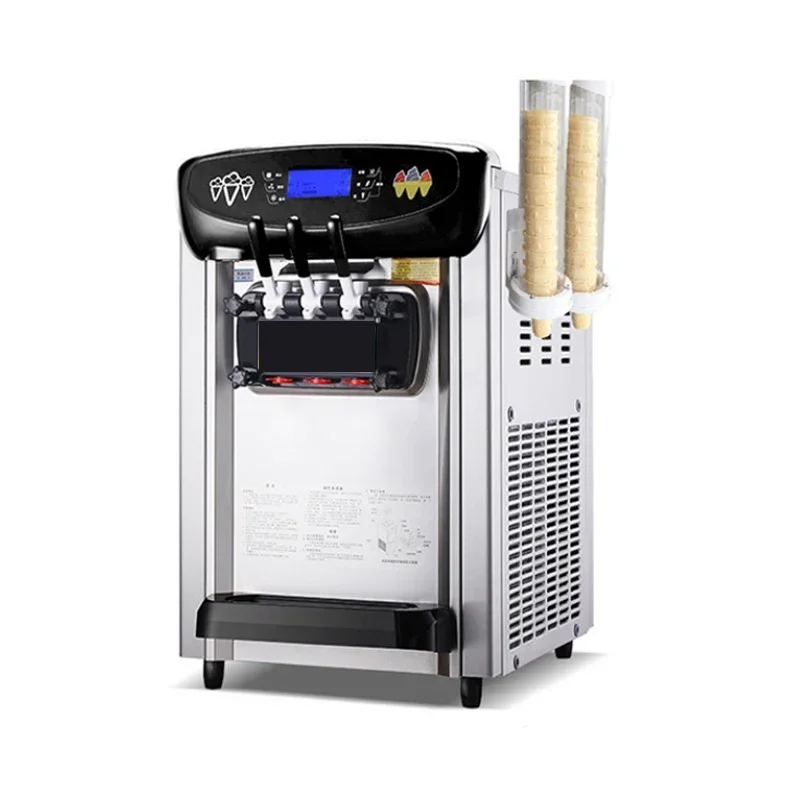 For Small Ice Cream Maker  Three Flavors Countertop Cylinder Expansion Function Commercial Table Top Soft Ice Cream Machine 6L*2