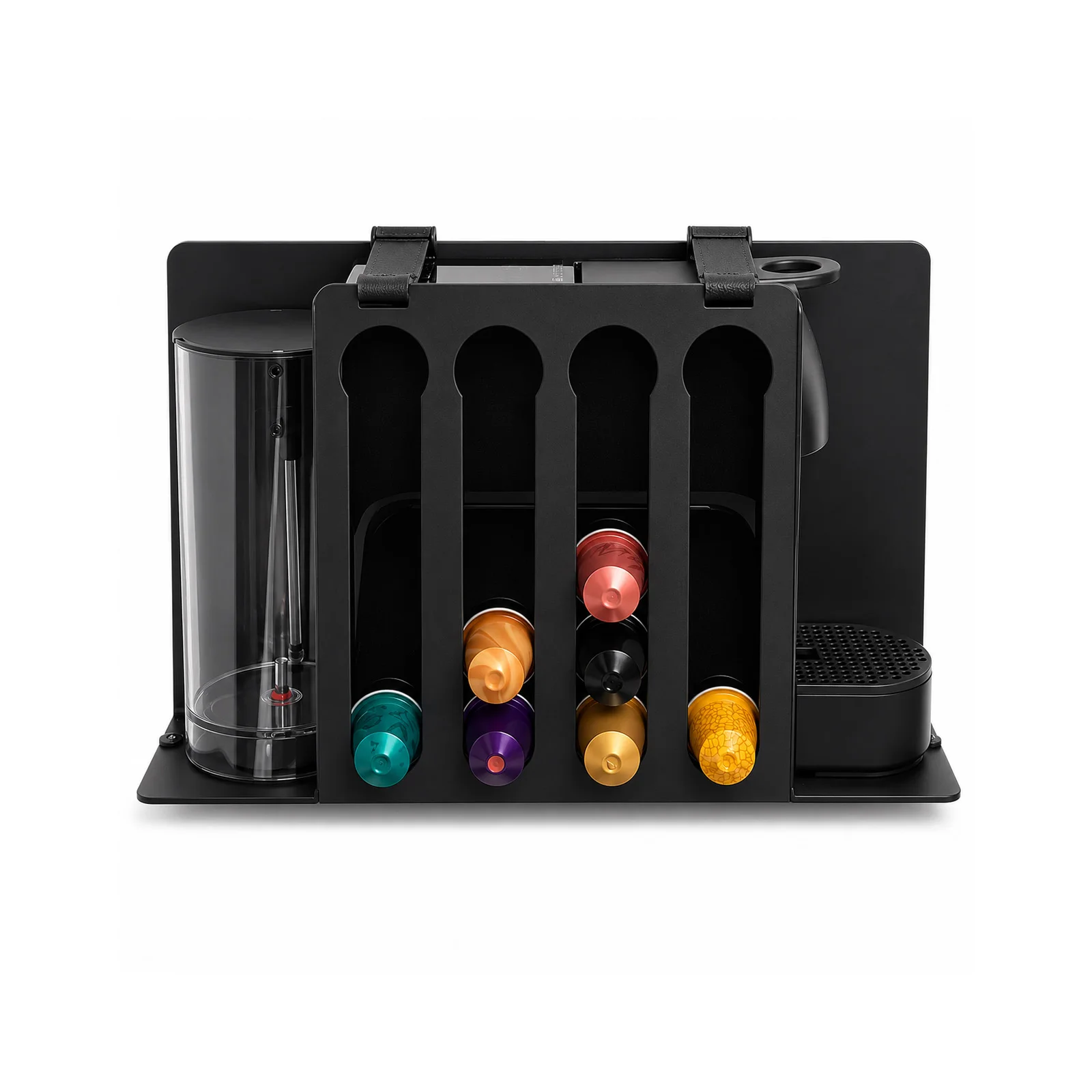Wandhalterung kompatibel mit Krups Nespresso Essenza Mini, mit Kapselhalter, platzsparende Halterung für Wohnmobile, Camper, Caravan