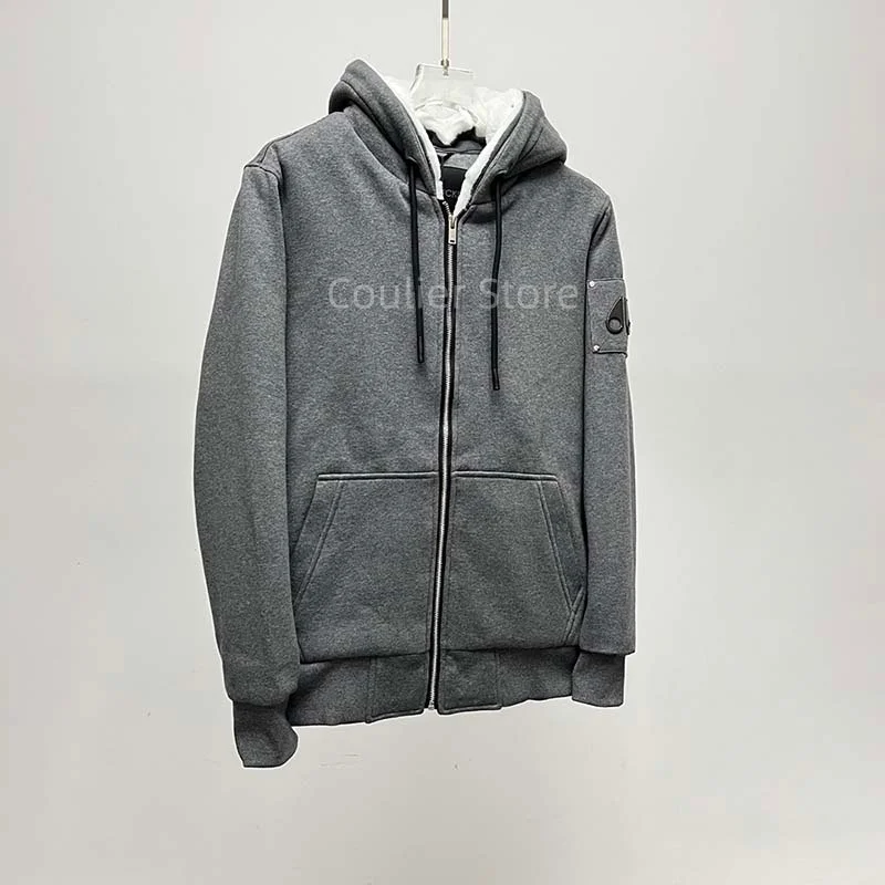 Canadian men women cashmere jacket thick warm jacket white black wool fleece jacket hooded sweatshirt down jacket