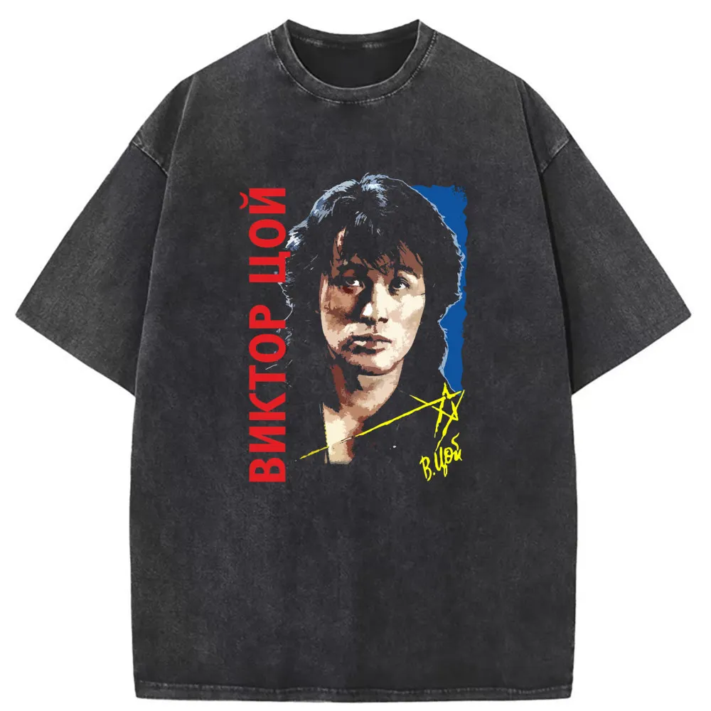 Viktor Tsoi Kino New T-Shirt England Style Sweatshirts Company Men's Tshirt Washed 3d Style Long Sleeve Clothing Shirt