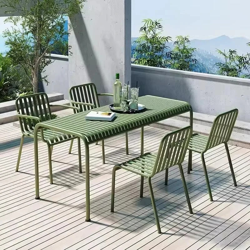 

Simple high quality beautiful metal garden restaurant terrace table and chair set