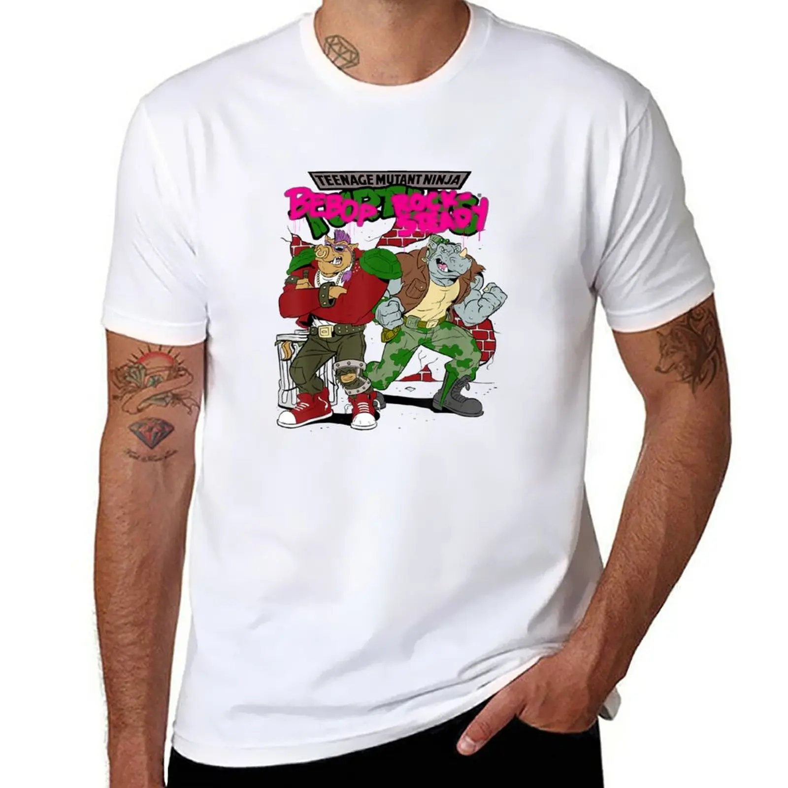 Bebop and Rocksteady Graffiti T-Shirt boys animal print oversizeds black t-shirts for men