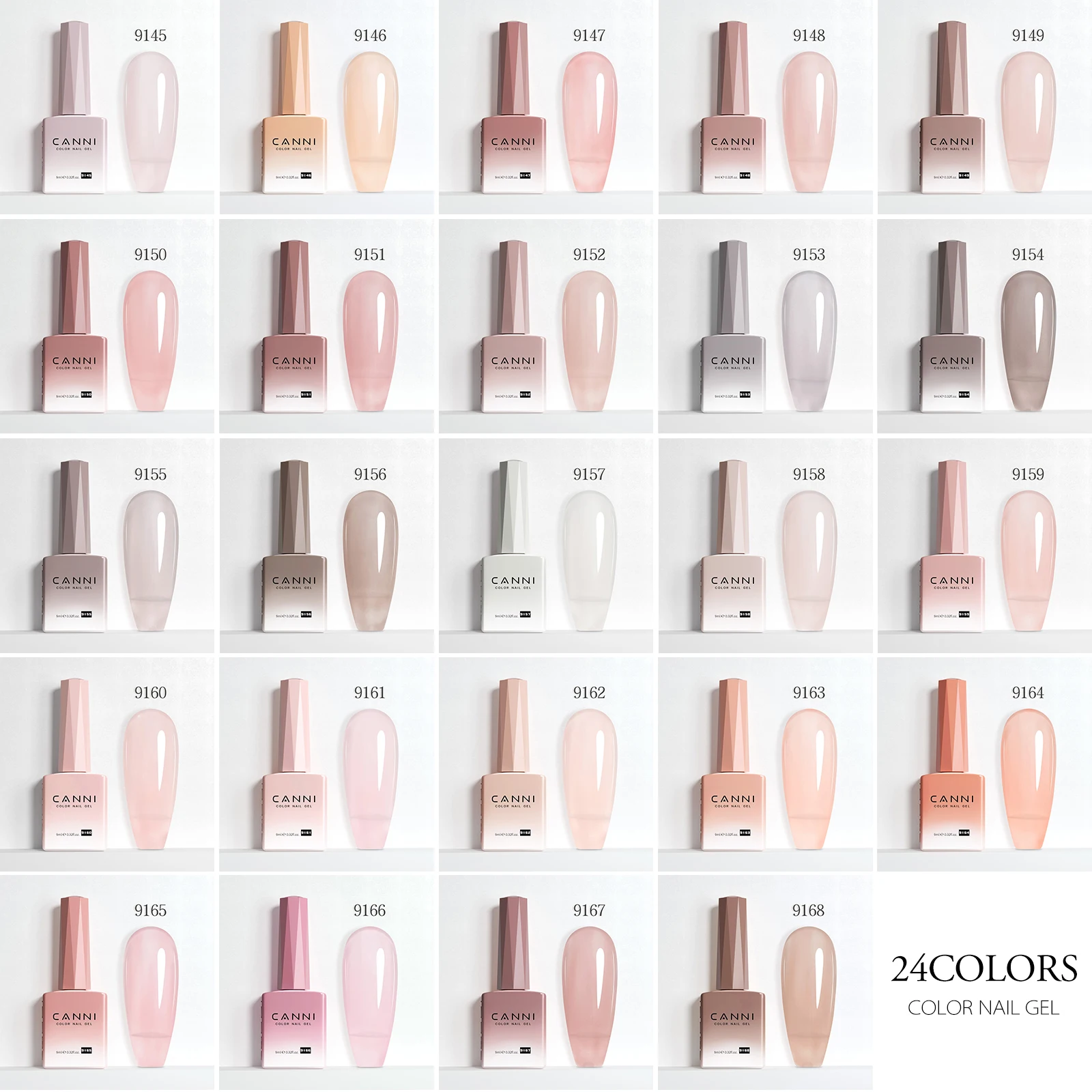CANNI HEMA FREE Gel-Nagellack, kein TPO, durchscheinendes Gelee-Gel, glatte Konsistenz, Soak Off UVLED, semi-permanenter Gel-Rundpinsel, 9 ml – Detail 15