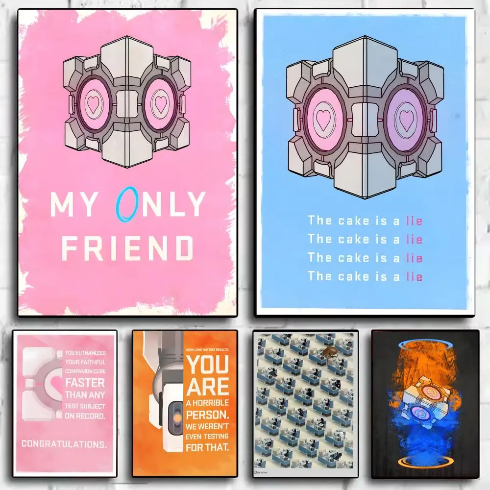 Póster de juego P-portal, arte de pared moderno, buen pegatina impresa en papel PP para decoración de cafetería, oficina y Bar, el mejor regalo