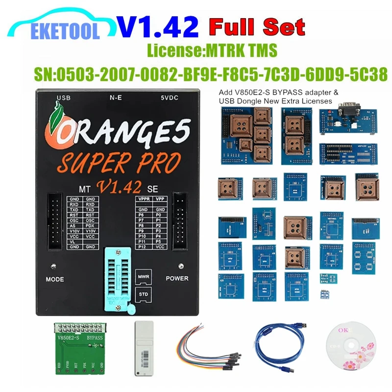 V1.38 Orange 5 Full Adapters Programming Device Hardware + Enhanced Function Orange5 Newest Version Software V1.38 SN:5C38