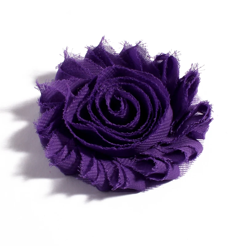 10pcs 2.6 ''15 Farben künstliche weiche schäbige ausgefranste Chiffon Dekorationen Stoff Blumenstrauß für Hochzeit Braut Girlande nach Hause – Detail 5