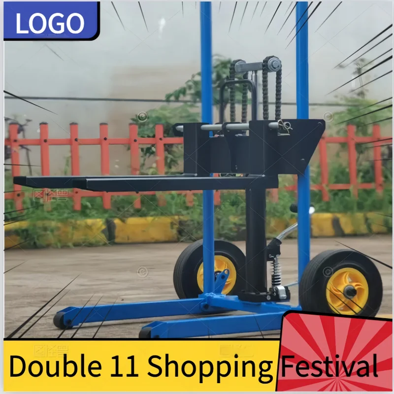 油圧式パレットトラック、高さ調整可能リフトスタッカー、最大高さ33.07インチ、耐荷重450ポンド、作業場、建設現場、倉庫用