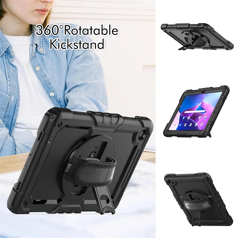 Rotatable Kickstand Full Body Protection Case for Lenovo Tab M10 Plus 10.6 3RD GEN 125FU 128FU Adjustable Multi Function Shell