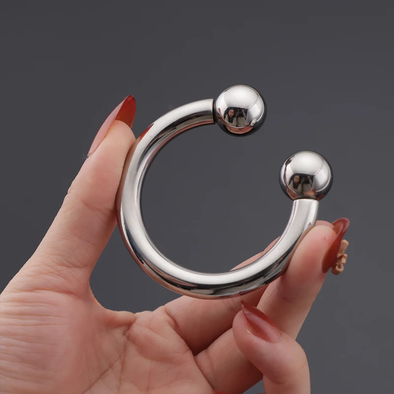 Stainless Steel Penis Ring C Shape Cock Ring Scrotal Rings Penis Bondage Massager Delayed Ejaculation Scrotal Sex Toy For Men 18