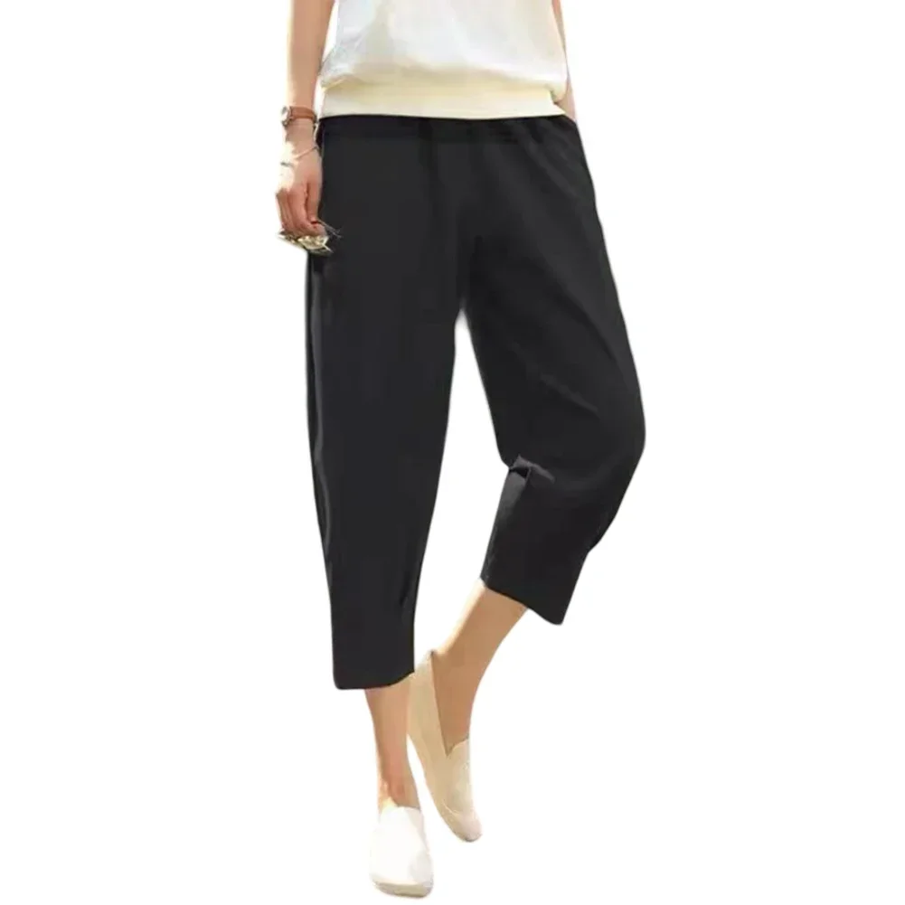 

Trousers Pants Women Summer Crop Pants Carrot Pants Casual Loose Korean Pleated Pants Solid Color Trousers Casual