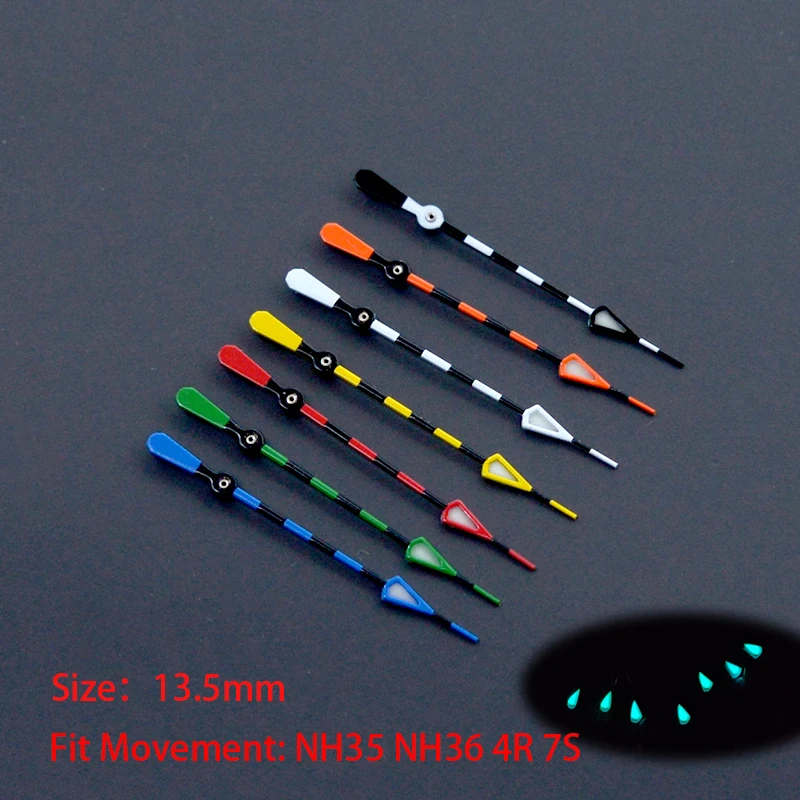 Watches Pointers 13.5MM Wasp Single Second Hands Black White Yellow Watch Hands For NH34 NH35 NH36 4R 7S Movement Second Hands