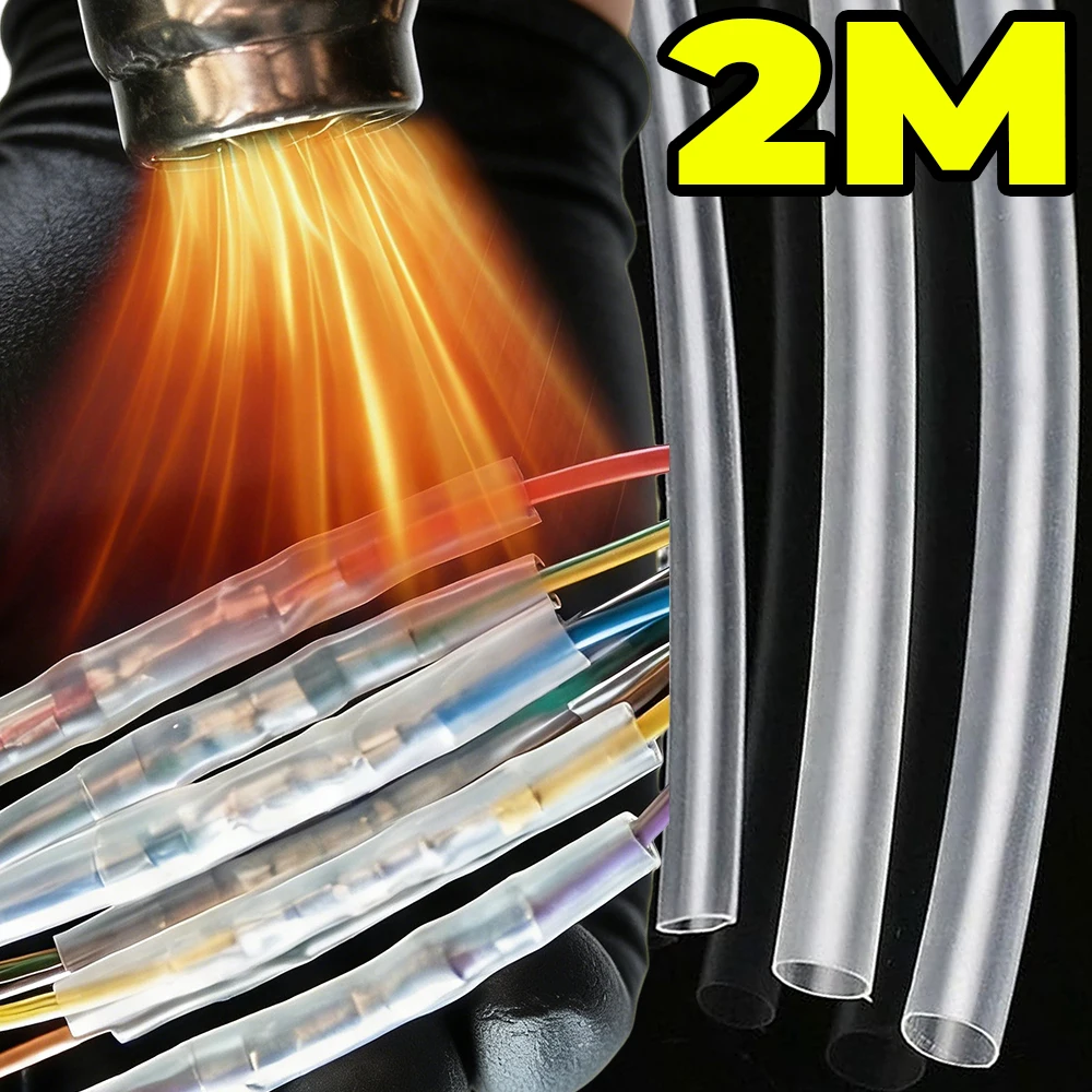 

1/20Pcs 2M Heat Shrink Tube Multi-Size 1/1.5/2/2.5mm Inner Dia Insulation Thermal Cable Sleeve 2:1 Wire Wrap Transparent Tube
