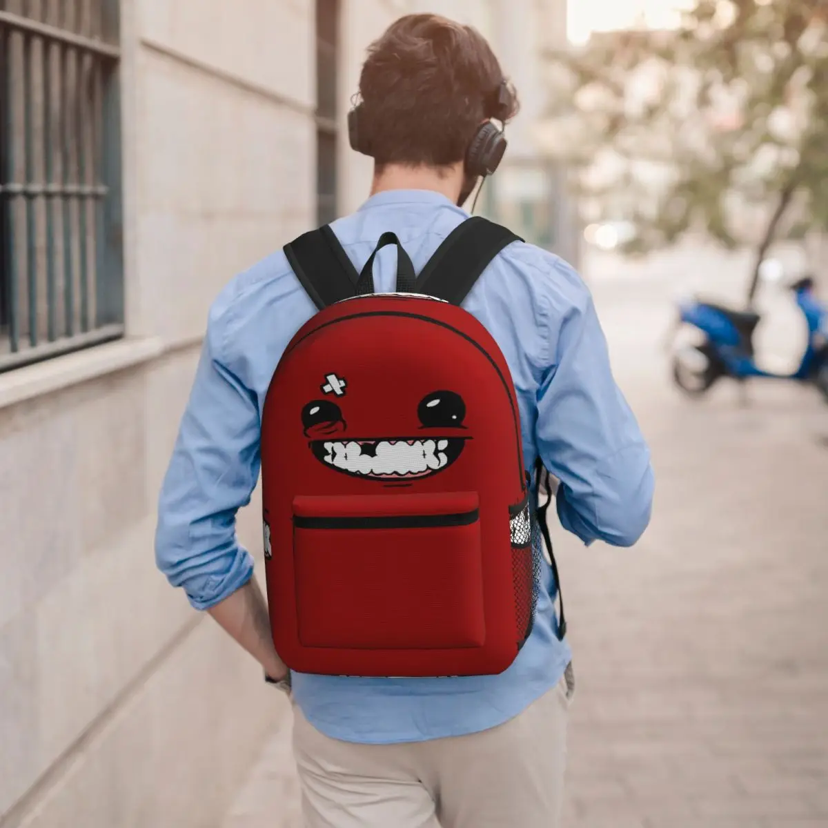 

Supermeatboy Logo Super Meat Boy Logo Game Cool Hot New Fresh Red Sexy Smile Backpack BookBag Kids School Bag Shoulder Bags