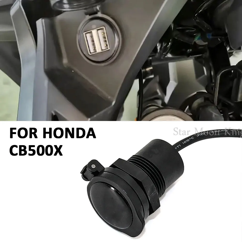 

Socket Splitter 2 USB Charger Cover Car Charger with Led Light Power Adapter Motorcycle Socket Mount For Honda CB500X 2019