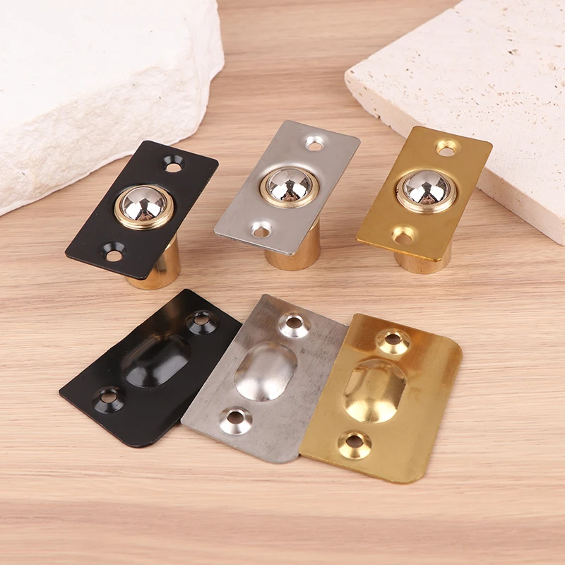 1 Set Adjustable Spring Ball Catch Latch Secure Cabinet Door Clasp With Strike Plate And Screws For Closets And Cabinets