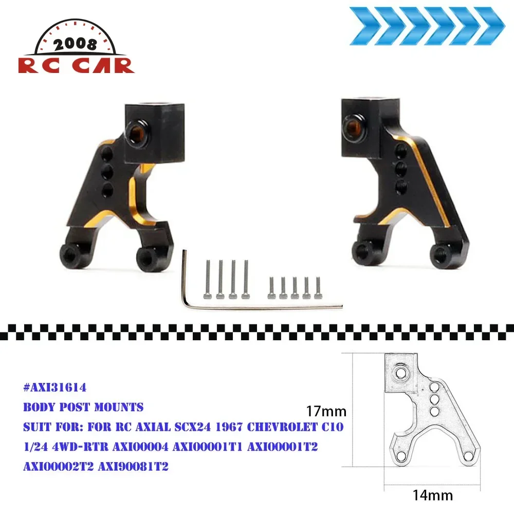 

#AXI31614 Hardware Aluminum Alloy Body Post Mounts For RC CAR 1/24 Axial SCX24 1967 Chevrolet C10 4WD-RTR AXI00004 AXI00001T1