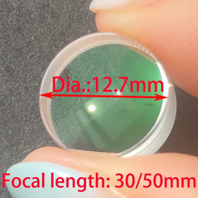 Lentille double achromatique de 12,7 mm avec film vert, longueur focale 30 mm 50 mm pour télescope DIY, oculaire, objectif astronomique D12.7