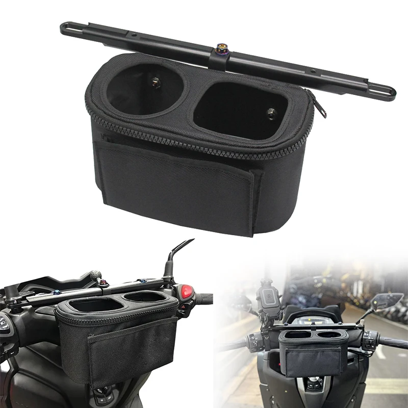 

Motorcycle Handlebar Storage Bag Dual Cup Holder Waterproof Portable Multifunctional Mobile Bracket Package For Honda FORZA350