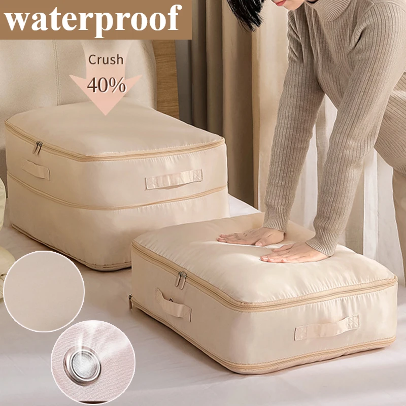 

Popular Large Compression Bag Ultra Space Saving Self Compression Organizer Waterproof Suitcase Portable With Handbag Organizer