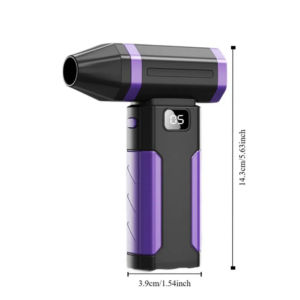 450000RPM Mini Turbo Jet Fan LED Display Lighting Lamp Electric Dust Blower 5 Gears Speed Adjustable Rechargeable