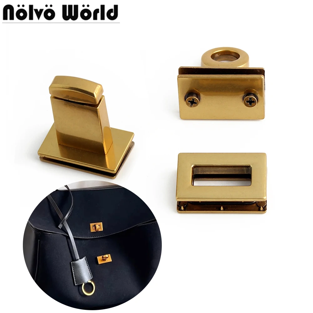 

2/10/20Sets Satin Gold 35x28mm Turn Twist Lock Metal Clasp For Bags Shoulder Handbag Purse Decoration High Quality Accessories