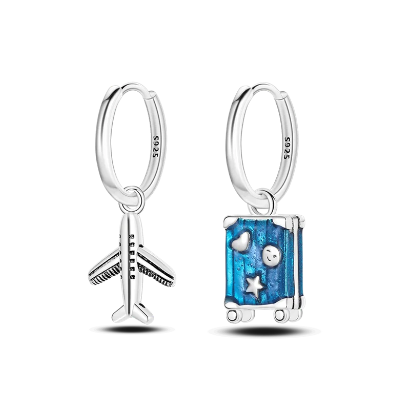 

Серебряные серьги-гвоздики S925, самодельные дорожные серьги, уникальный дизайн