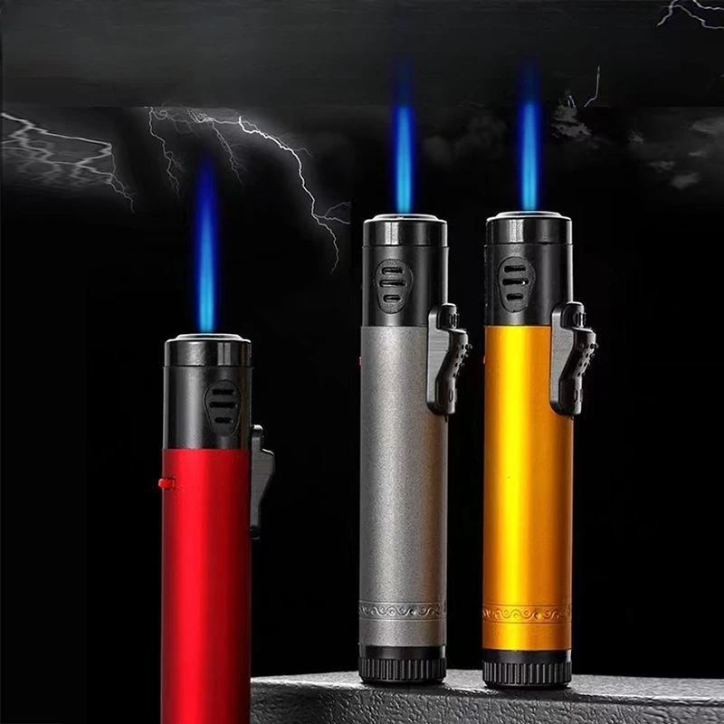 

Cheap Butane Lighter Windproof Blue Flame Turbo Torch Lighters Refillable Butane Gas Fire Igniter Smoking Accessories No Gas