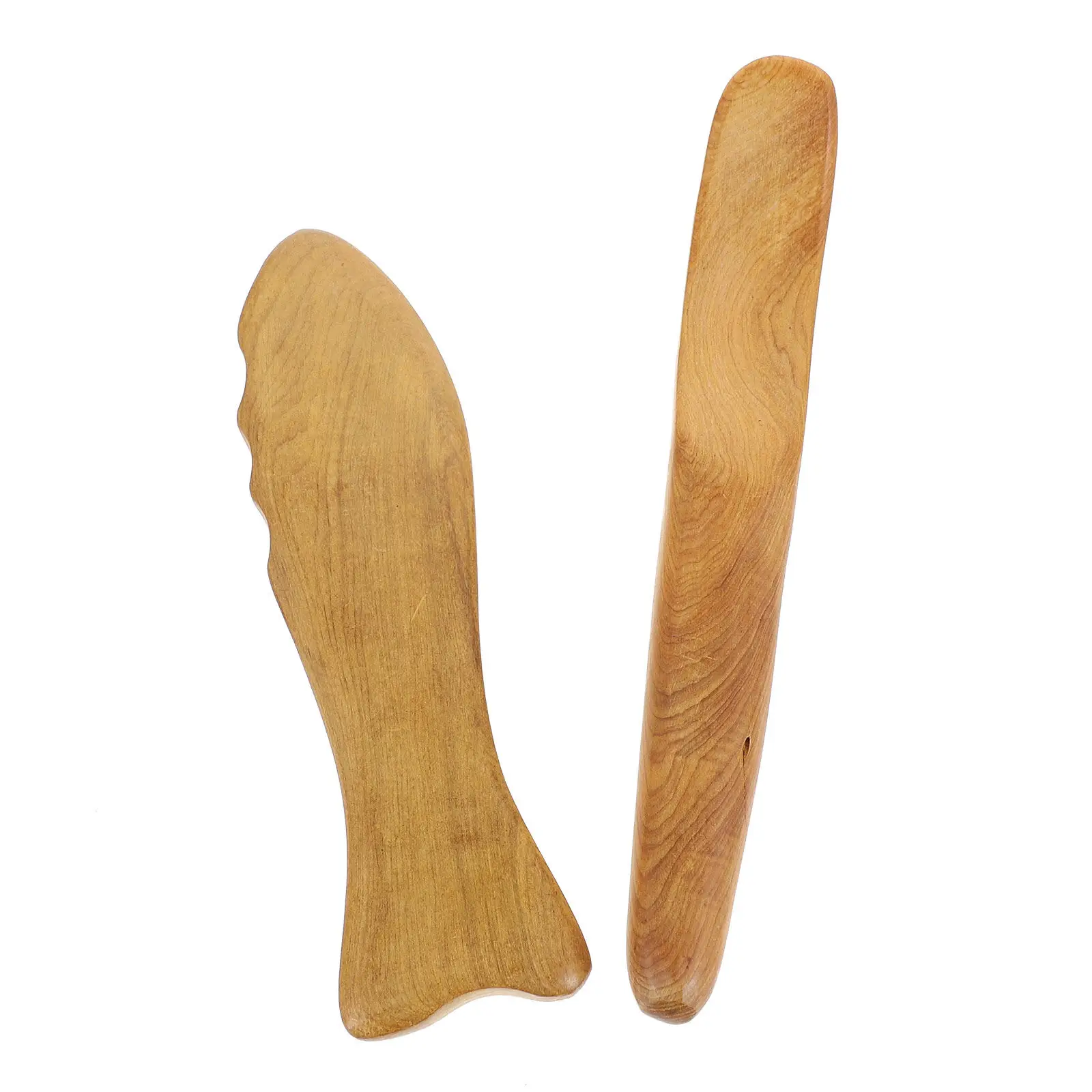 

2Pcs Professional Sandal Wood Scraping Plate for Face Skin Massager Body Care Gua Sha Board Promotes Metabolism Home Wooden