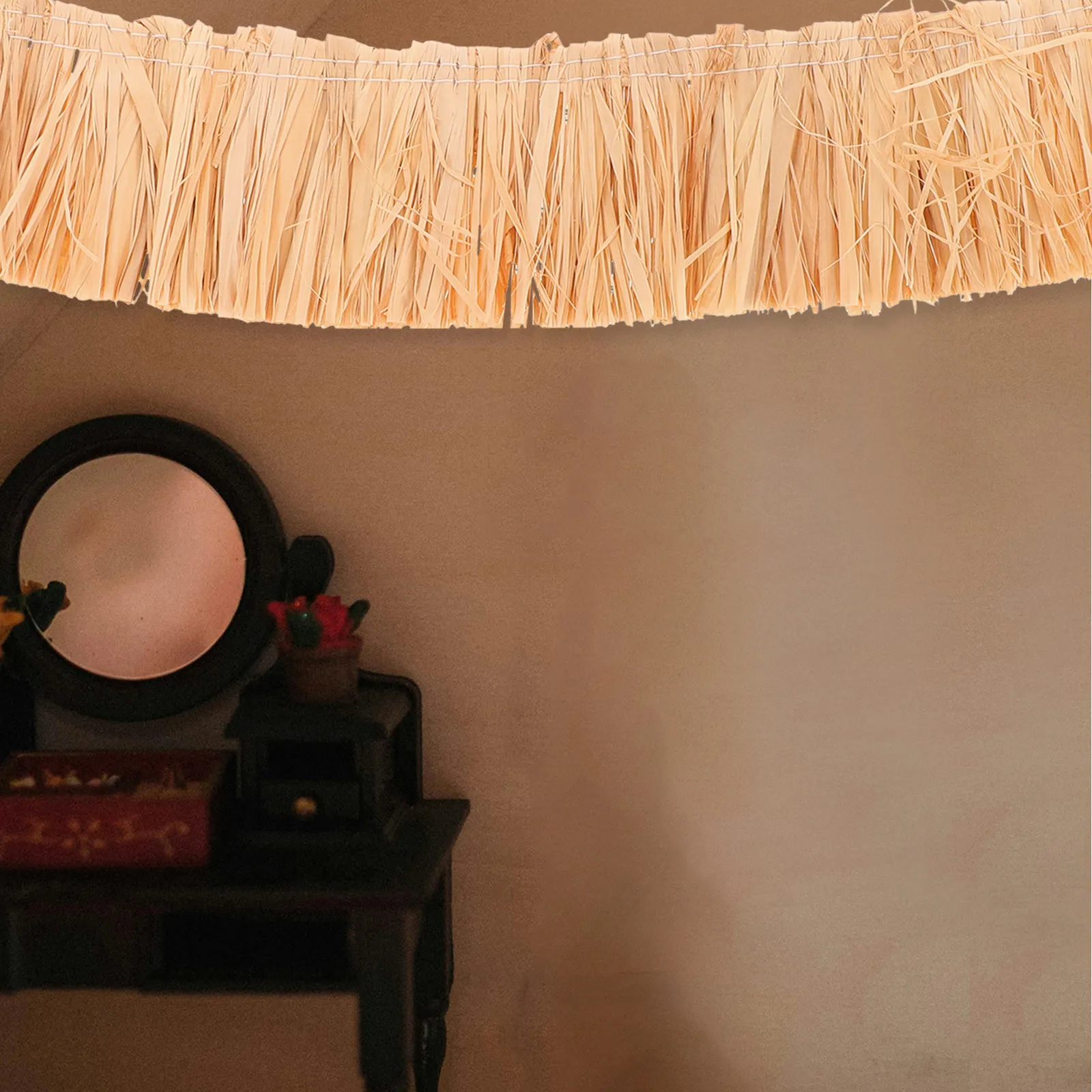 

6Pcs Artificial Thatch Roofing Natural Straw DIY Miniature Straw Roll Fairy Garden Decoration Dollhouse Crafting