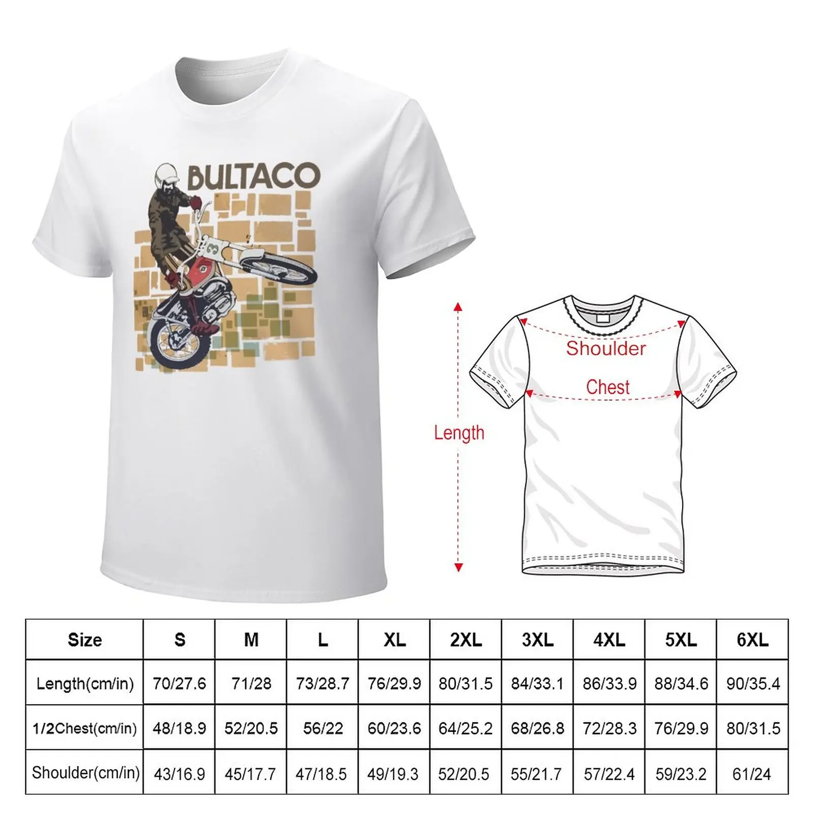 Bultaco Moto Rider Jumping In Action T-Shirt coreano moda meninos brancos t-shirt homens