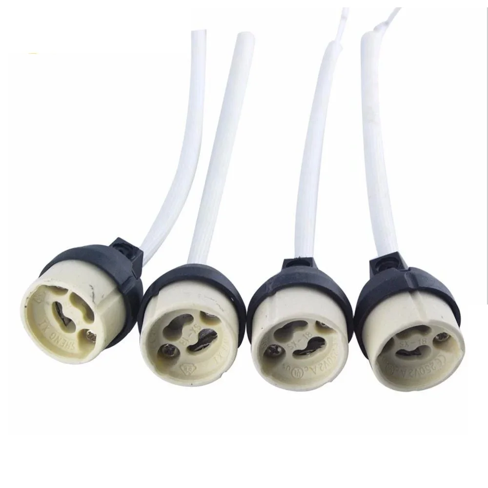 4PCS New GU10 Ceramic LED/CFL/Halogen Lamp Holder 18CM Socket Connector Adapter