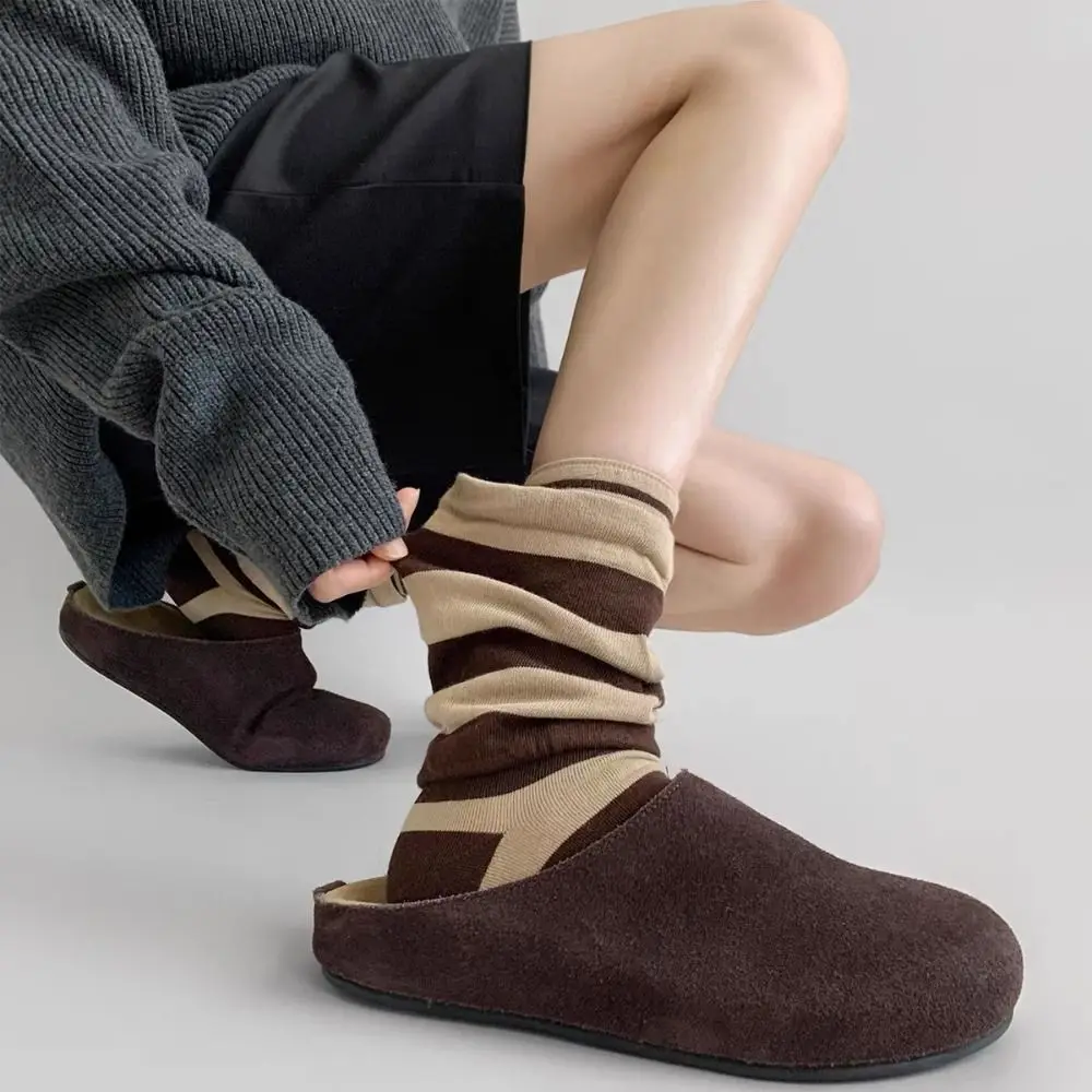 Kaos Kaki Rajut Berongga Baru, Bernapas, Hangat, Model Panjang Bertumpuk, Kasual, Gaya Harajuku, Kaos Kaki Setengah Betis untuk Wanita dan Remaja Putri