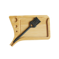 Portable Wooden Tobacco Rolling Tray with Brush And Pre Rolled Cone Holder Multifunctional Herb Rolling Tray Tobacco Accessories