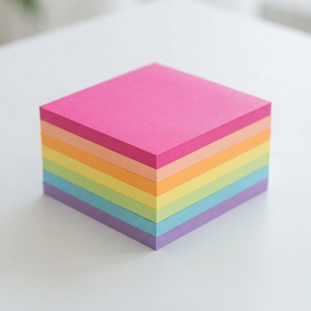 6Pcs Mixed‑Color Fluorescent Sticky Notes, Tearable Reusable Memo Notepad, Portable Journal Supplies for Student Wholesale Use